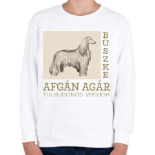 PRINTFASHION Büszke tulajdonos - Afgán agár - Gyerek pulóver - Fehér gyerek pulóver, kardigán