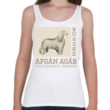PRINTFASHION Büszke tulajdonos - Afgán agár - Női atléta - Fehér női trikó