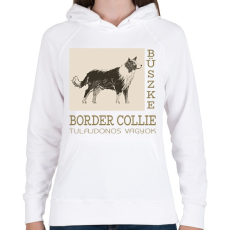 PRINTFASHION Büszke tulajdonos - Border collie - Női kapucnis pulóver - Fehér