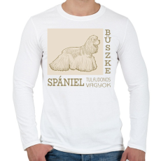 PRINTFASHION Büszke tulajdonos - Spániel - Férfi hosszú ujjú póló - Fehér