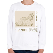 PRINTFASHION Büszke tulajdonos - Spániel - Gyerek pulóver - Fehér gyerek pulóver, kardigán