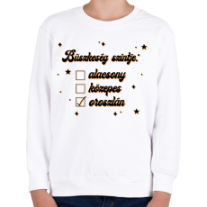 PRINTFASHION Büszkeség szintje - Gyerek pulóver - Fehér