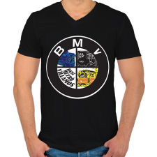 PRINTFASHION buszmetróvillamos - Férfi V-nyakú póló - Fekete férfi póló