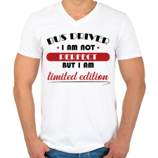 PRINTFASHION Buszsofőr - Limitált kiadás - Férfi V-nyakú póló - Fehér férfi póló
