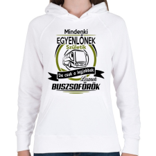 PRINTFASHION Buszsofőr - Női kapucnis pulóver - Fehér női pulóver, kardigán