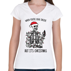 PRINTFASHION But it's Christmas - Női V-nyakú póló - Fehér