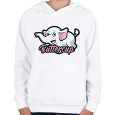 PRINTFASHION Buttercup - Gyerek kapucnis pulóver - Fehér