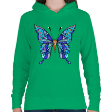 PRINTFASHION Butterflies - Női kapucnis pulóver - Zöld
