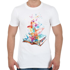 PRINTFASHION Butterfly Book - Férfi póló - Fehér férfi póló