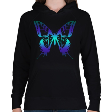 PRINTFASHION Butterfly - Női kapucnis pulóver - Fekete női pulóver, kardigán