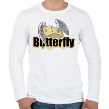 PRINTFASHION Butterfly szóvicc - Férfi hosszú ujjú póló - Fehér férfi póló