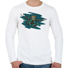 PRINTFASHION Búvár - Férfi hosszú ujjú póló - Fehér férfi póló