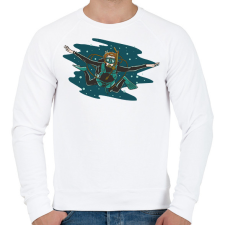 PRINTFASHION Búvár - Férfi pulóver - Fehér férfi pulóver, kardigán