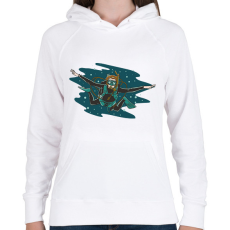 PRINTFASHION Búvár - Női kapucnis pulóver - Fehér