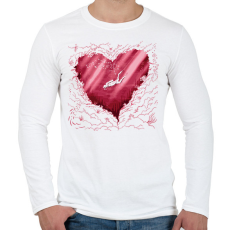 PRINTFASHION Búvár szív - Férfi hosszú ujjú póló - Fehér