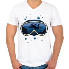 PRINTFASHION Búvárkodás világa - Férfi V-nyakú póló - Fehér férfi póló