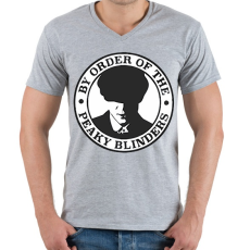 PRINTFASHION By order - Férfi V-nyakú póló - Sport szürke