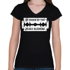 PRINTFASHION by Order of the Peaky Blinders - Női V-nyakú póló - Fekete