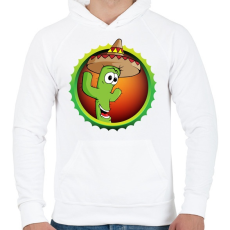 PRINTFASHION Cactus - Férfi kapucnis pulóver - Fehér