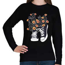 PRINTFASHION Cactus - Női pulóver - Fekete női pulóver, kardigán