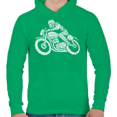 PRINTFASHION Cafe racer - Férfi kapucnis pulóver - Zöld