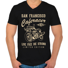 PRINTFASHION cafe racer - Férfi V-nyakú póló - Fekete