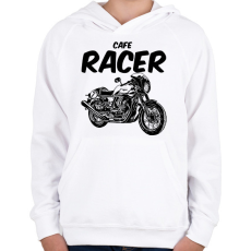 PRINTFASHION cafe racer - Gyerek kapucnis pulóver - Fehér