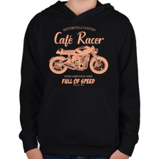 PRINTFASHION café racer - Gyerek kapucnis pulóver - Fekete