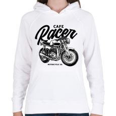 PRINTFASHION Cafe racer - Női kapucnis pulóver - Fehér