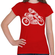 PRINTFASHION Cafe racer - Női póló - Piros