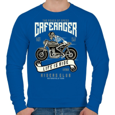 PRINTFASHION Caferacer - Férfi pulóver - Királykék férfi pulóver, kardigán