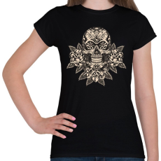 PRINTFASHION Calavera Day of the Dead - Női póló - Fekete