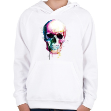 PRINTFASHION Calavera Koponya - Gyerek kapucnis pulóver - Fehér