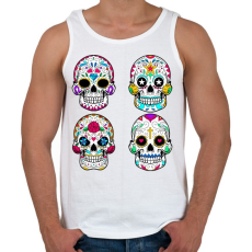 PRINTFASHION Calavera koponyák - Férfi atléta - Fehér