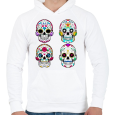 PRINTFASHION Calavera koponyák - Férfi kapucnis pulóver - Fehér