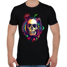 PRINTFASHION Calavera virágos koponya - Férfi póló - Fekete férfi póló