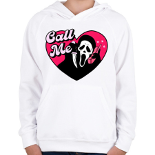 PRINTFASHION call me sikoly - Gyerek kapucnis pulóver - Fehér gyerek pulóver, kardigán