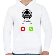 PRINTFASHION Call of Cthulhu - Férfi kapucnis pulóver - Fehér