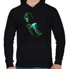 PRINTFASHION Call of duty- game ghost - Férfi kapucnis pulóver - Fekete