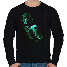 PRINTFASHION Call of duty- game ghost - Férfi pulóver - Fekete