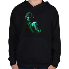 PRINTFASHION Call of duty- game ghost - Gyerek kapucnis pulóver - Fekete