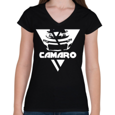 PRINTFASHION Camaro Triangle - Női V-nyakú póló - Fekete