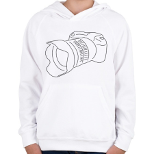 PRINTFASHION Camera - Gyerek kapucnis pulóver - Fehér gyerek pulóver, kardigán