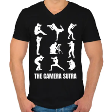 PRINTFASHION Camera sutra - Férfi V-nyakú póló - Fekete