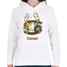 PRINTFASHION Cancer színes - Női kapucnis pulóver - Fehér női pulóver, kardigán