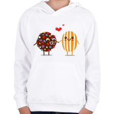 PRINTFASHION Candy Crush - Gyerek kapucnis pulóver - Fehér gyerek pulóver, kardigán