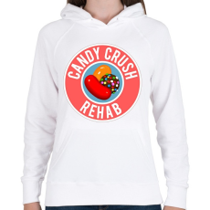 PRINTFASHION Candy Crush - Női kapucnis pulóver - Fehér