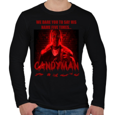 PRINTFASHION CANDYMAN-RED - Férfi hosszú ujjú póló - Fekete