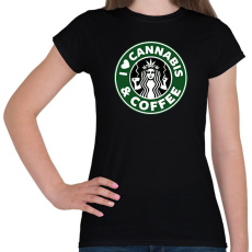 PRINTFASHION Cannabis and coffee - Női póló - Fekete