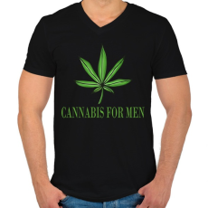 PRINTFASHION Cannabis for men - Férfi V-nyakú póló - Fekete
